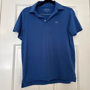 Vineyard Vines Men's Navy and Black Striped Polo